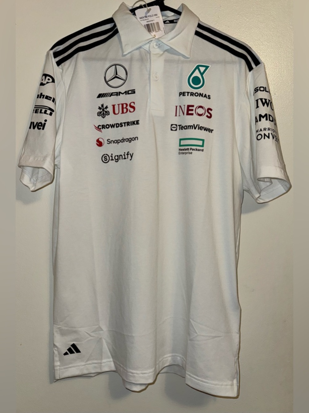 Adidas Mercedes AMG Petronas Formula 1 F1 Team Polo, Short Sleeve Size S